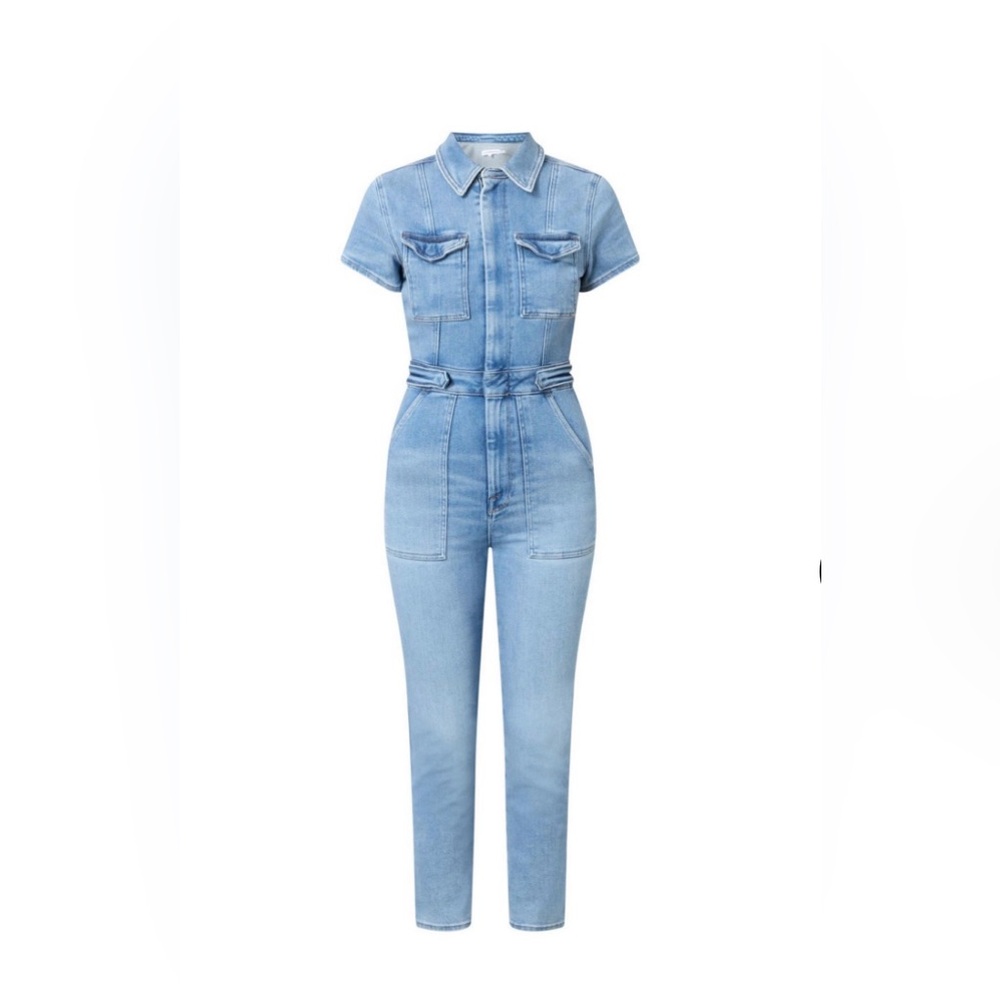 Good American Light Blue Denim Jumpsuit